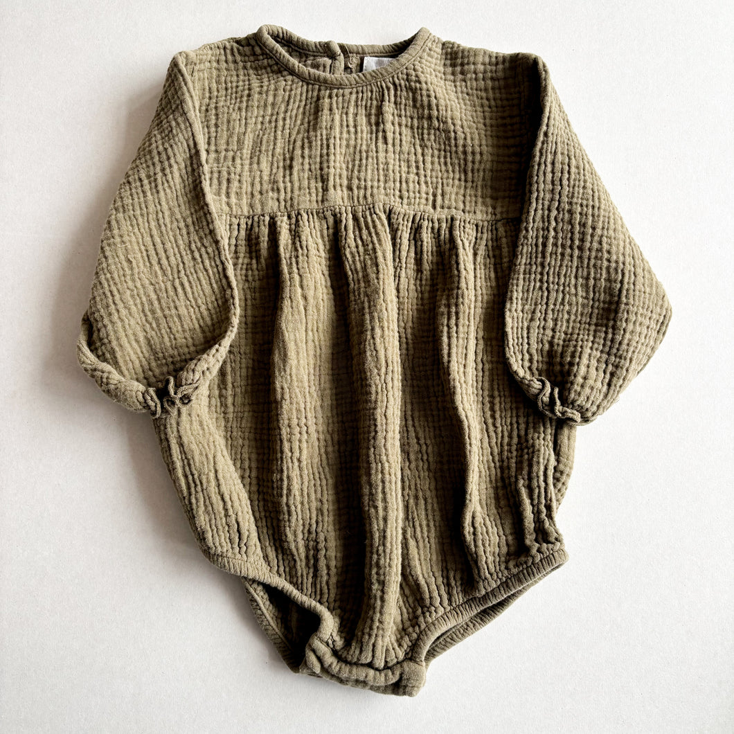 The Simple Folk The Meadow Romper - Olive - 18-24 months