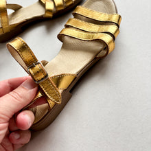 Load image into Gallery viewer, La Coqueta Gold Sandals - UK1 (BNWOT)
