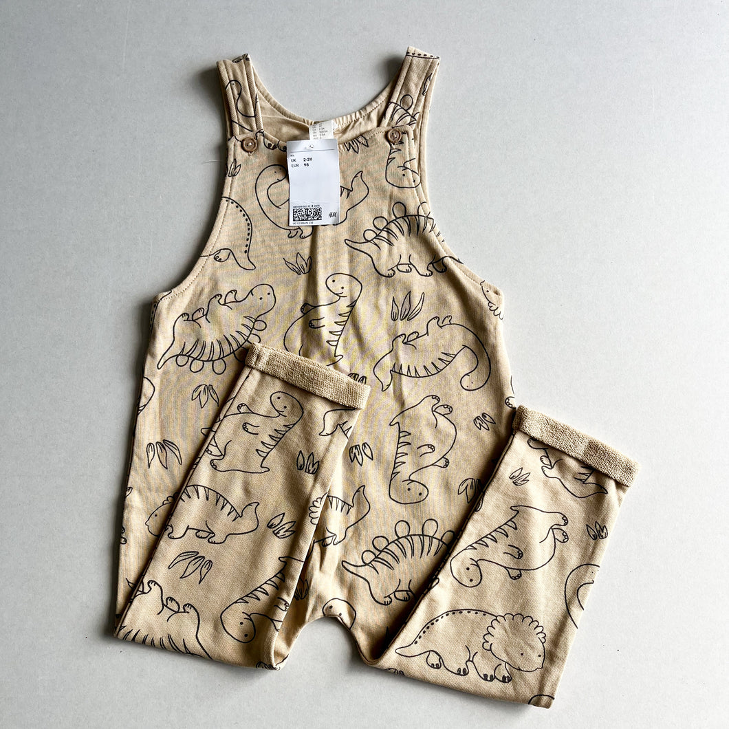 H&M Dinosaur Dunagrees - 2-3 years (BNWT)