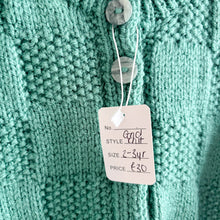 Load image into Gallery viewer, Handknit Teal Grid Knit Cardigan - 2-3 years BNWT
