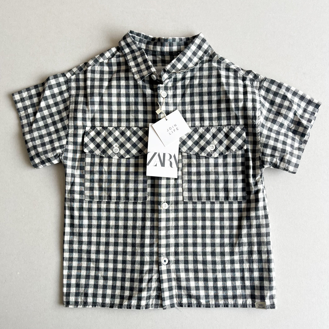Zara B&W Gingham Shirt - 4-5 years